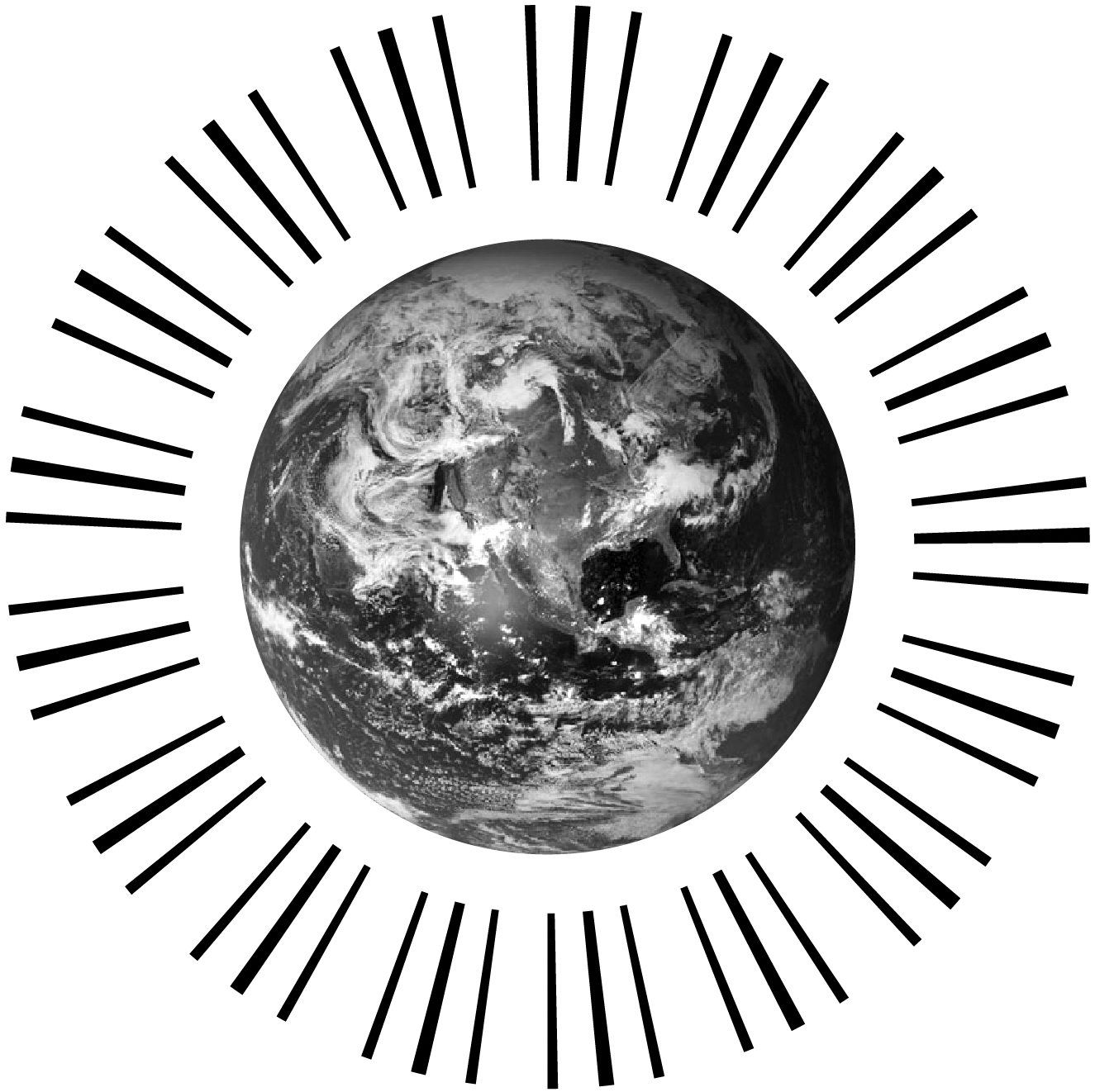 Gray Earth Marble with Rings of Hope radiating outward