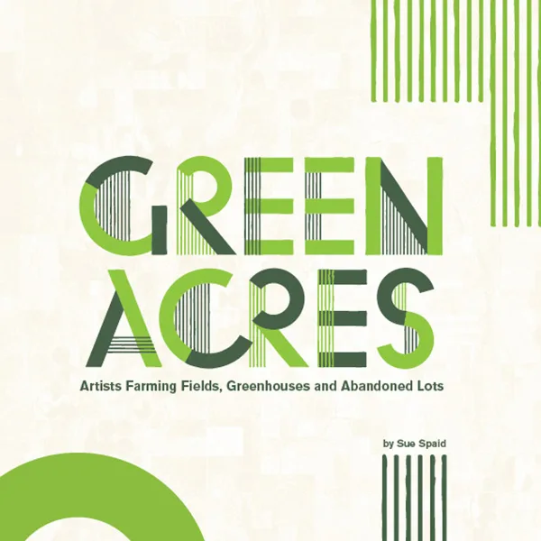 Green Acres catalog cover: the title in green letters broken into vertical strips, with a green circle at the bottom edge